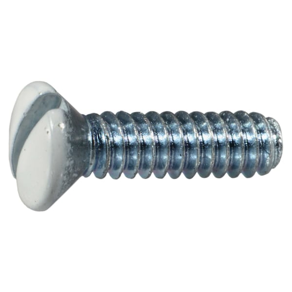 Midwest Fastener #6-32 x 1/2 in Slotted Oval Machine Screw, Zinc White Steel, 40 PK 64163 - main